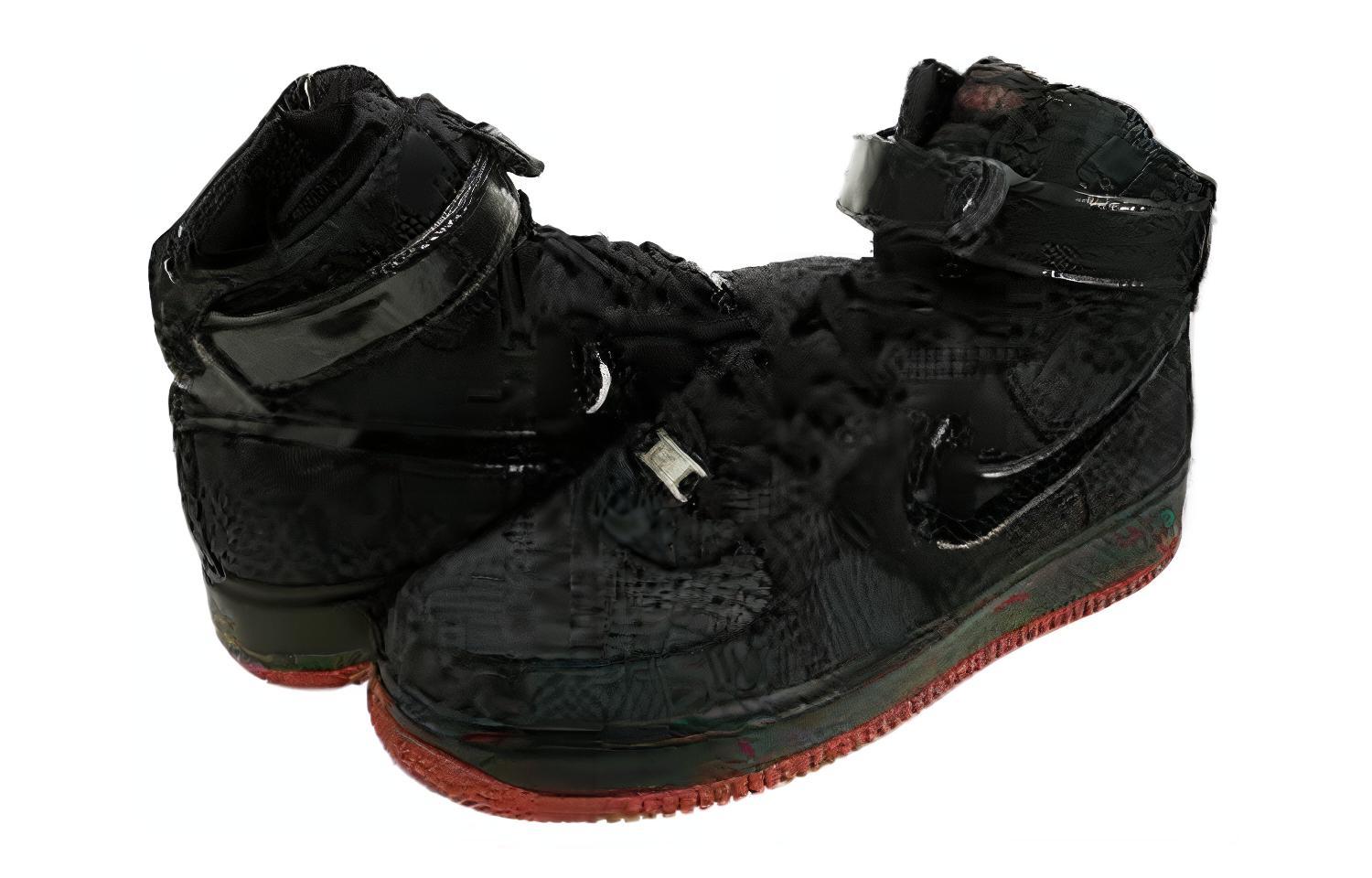 Мужские кроссовки Nike Air Force 1 Eddie Cruz West Coast (черно-красные) — Чёрный / чёрный / красный / белый — фото 4