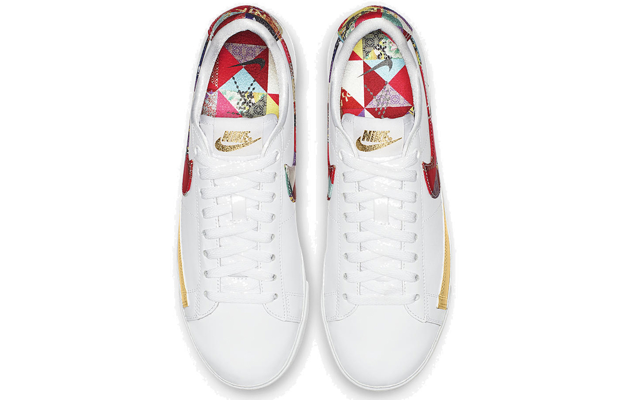 Женские кроссовки Nike Blazer Chinese New Year CNY (бело-красно-желтые) — Белый / красный / жёлтый — фото 3