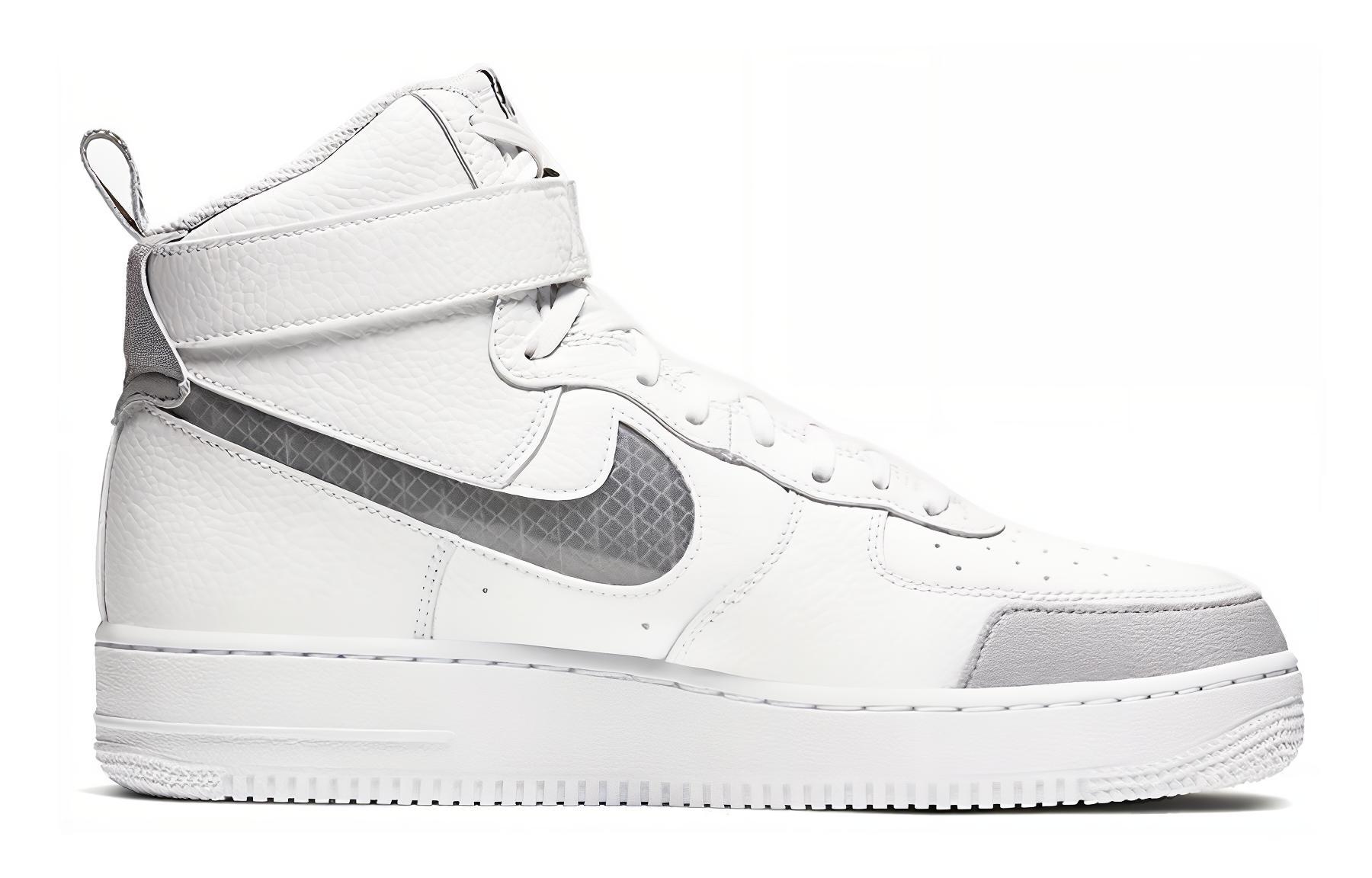 Кроссовки Nike Air Force 1 (белый / серый / черный) — Белый / серый / чёрный — фото 2