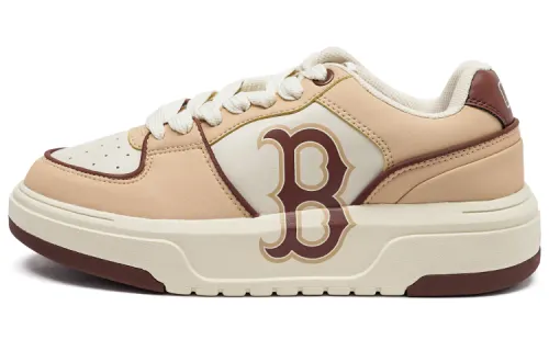 MLB Chunky Liner Anti Slip And Wear Resistant Height Increasing Low top Skateboard Shoes Unisex Beige Yellow