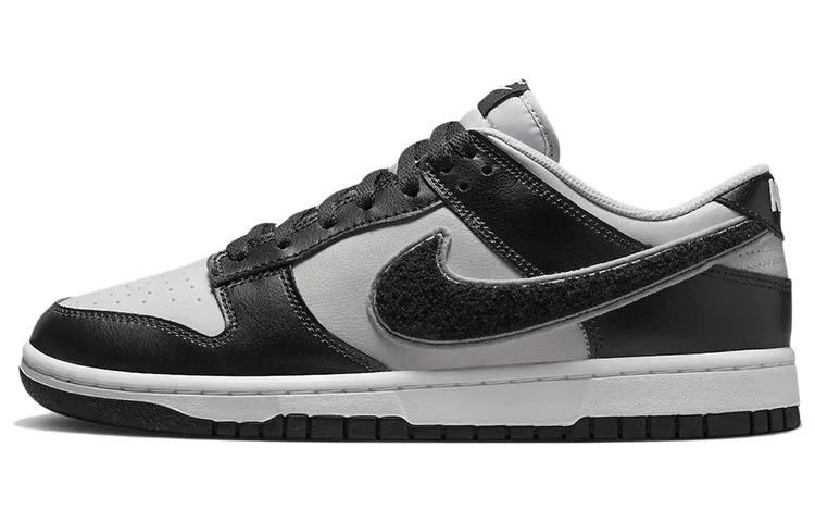 Nike Dunk Retro 'Chenille Swoosh' Vintage Low top Skateboard Shoes Men's Black Gray