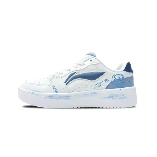 Li Ning Sycee 2 Slip Resistant Cushioning Abrasion Resistant Low top Skateboard Shoes Men's White Blue