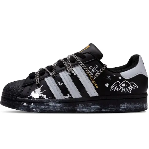 Adidas Originals SUPERSTAR Van Gogh's Genesis, Angel Synthetic Leather Slip Resistant Slip Resistant Low top