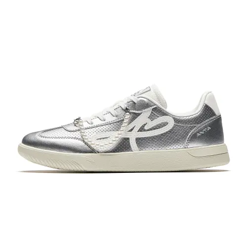 Anta Manchester Dance Low top Skateboard Shoes Women's Silver White