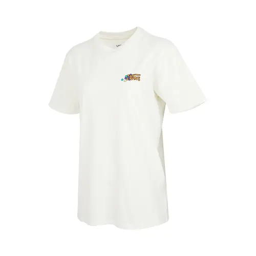 Vans T Shirts Women's White Crew Neck Moderate Straight Fit