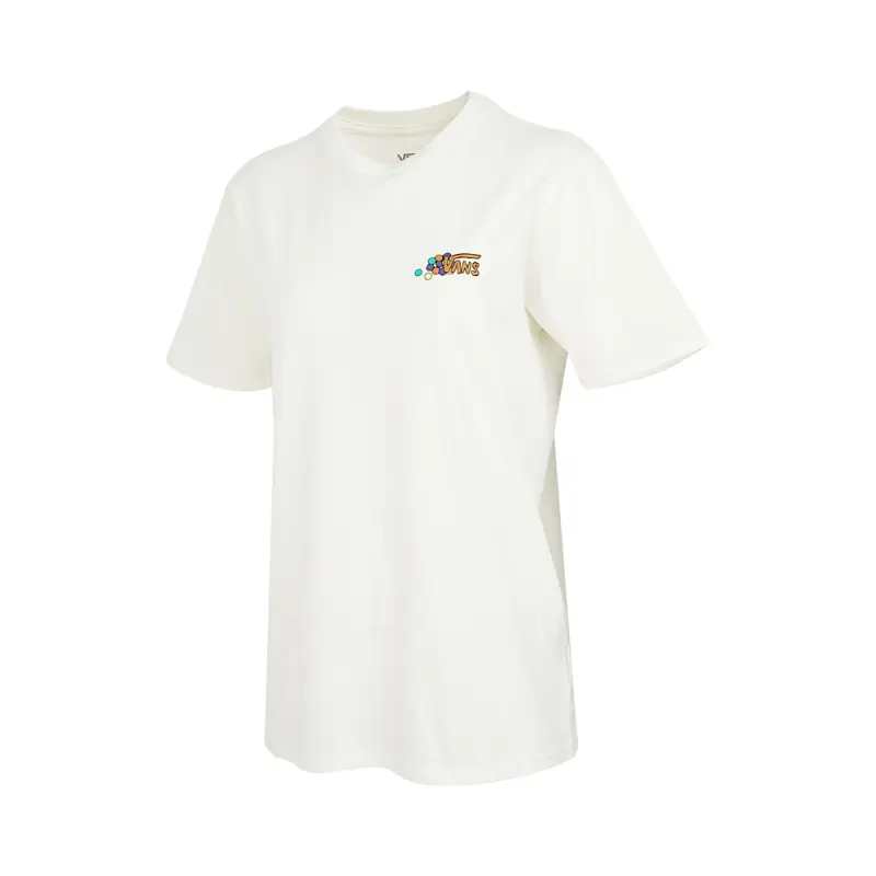 Vans T Shirts Women's White Crew Neck Moderate Straight Fit