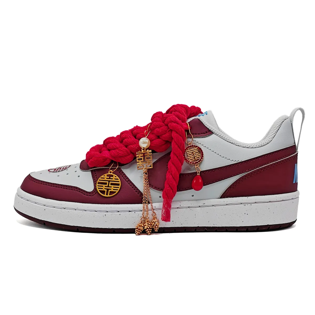 Nike Court Borough 2 Love Forever, Celebration, Chinoiserie, New Chinese Style, Wedding Shoes, Detachable Leather