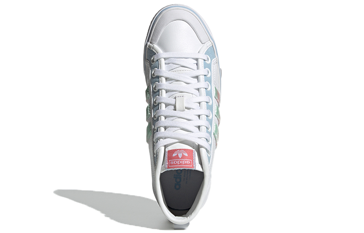 Женские кеды adidas NIZZA Hi (бело-сине-зеленые) — фото 5