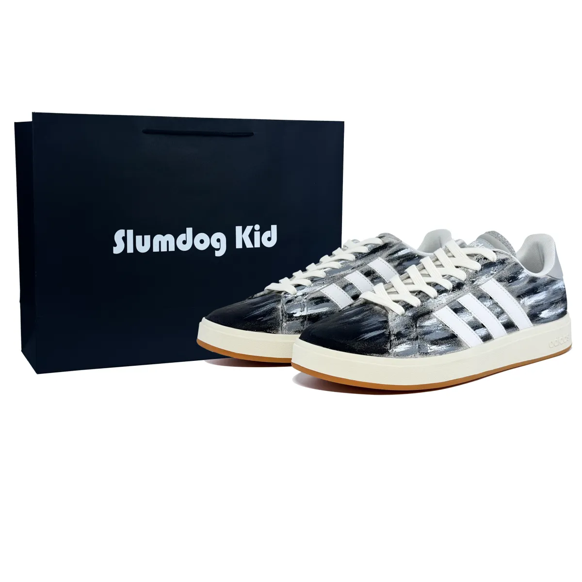 Adidas Grand Court Base 00s Low top Skateboard Shoes Unisex Black White Gray