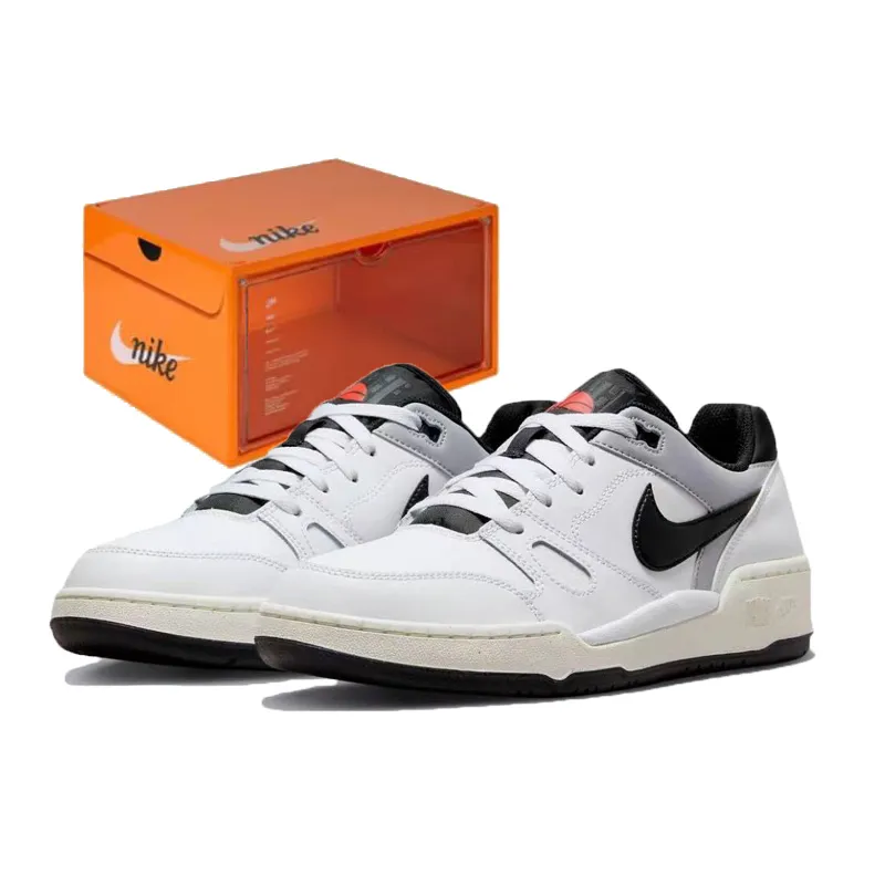 Nike Full Force Low Slip Resistant Abrasion Resistant Low top Skateboard Shoes Men's White Black