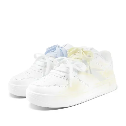 Anta Easy Low top Skateboard Shoes Unisex Yellow Blue Mismatched