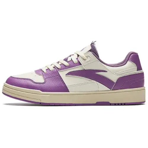Anta Yuan Qi Non slip Lightweight Low top Skateboard Shoes Women's White Purple