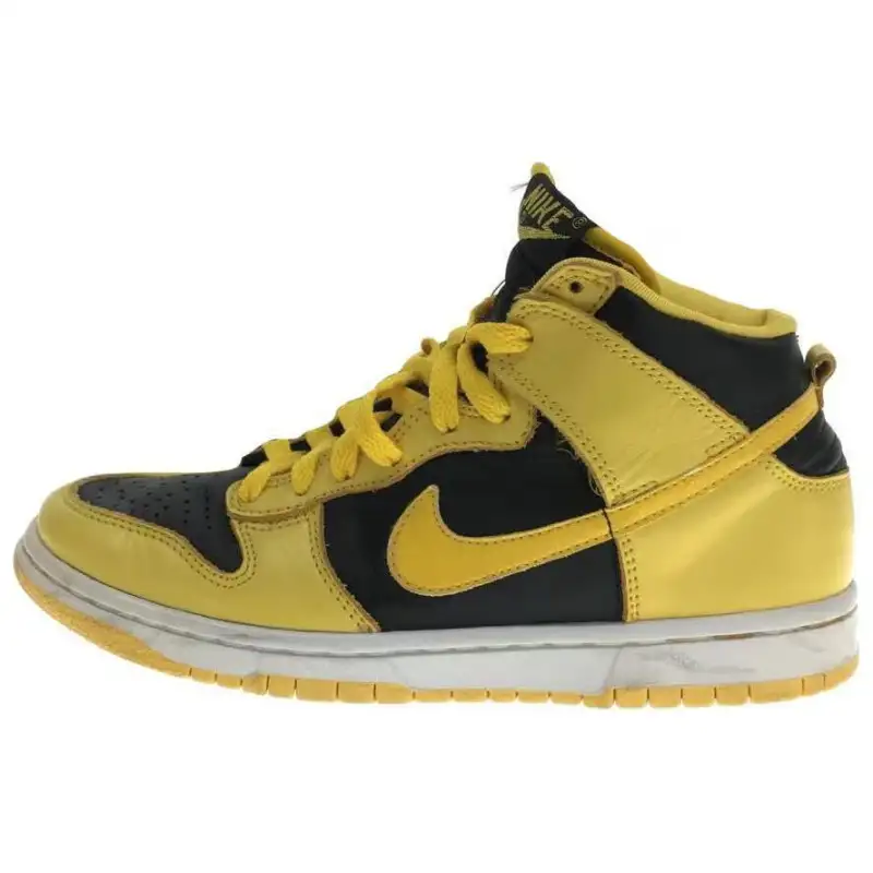 Nike Dunk Slip Resistant Abrasion Resistant Mid top Skateboard Shoes Men's Yellow