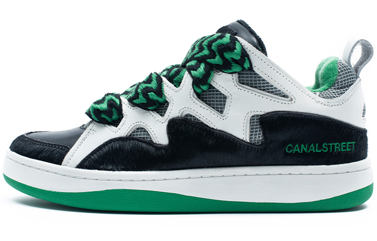 CANALSTREET x Kappa Collaboration, Puffy Shoes Low top Skateboard Shoes Unisex Black White Green