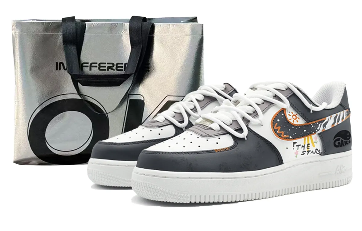 Nike Air Force 1 07 Slip Resistant Abrasion Resistant Low top Skateboard Shoes Men's Blue Gray