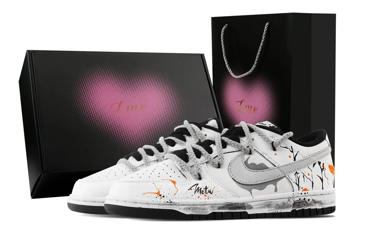 Nike Dunk Qinghui Mianying, Heart Box Slip Resistant Abrasion Resistant Low top Skateboard Shoes Unisex