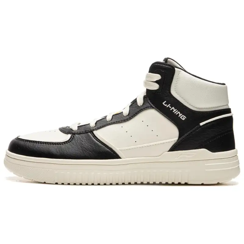 Li Ning Cyan Cloud HI Slip Resistant, Abrasion Resistant, Breathable High top Skateboard Shoes Men's Black White