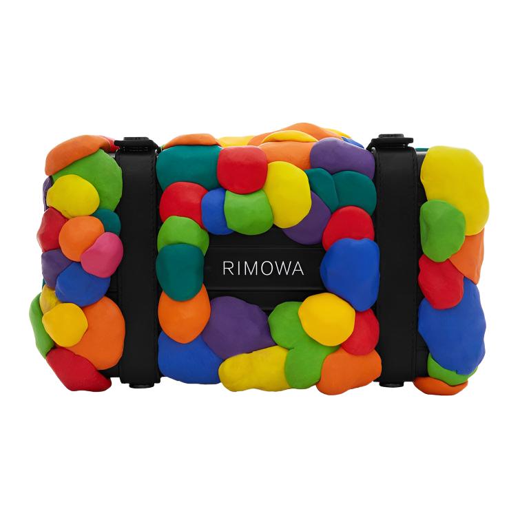 RIMOWA Rimowa x PIZZASLIME artist joint model capsule series aluminum box leather crossbody bag unisex couple style 1L black/colorful clay
