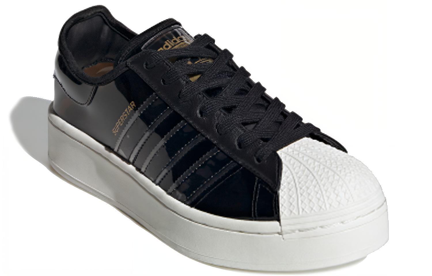 Женские кеды adidas originals Superstar Bold (черные) — 亮黑 — фото 2