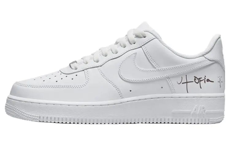 Travis Scott X Nike Air Force 1 Utopia Comfortable Versatile Non-slip Shock-absorbing Low-top Skate Shoes Women's White