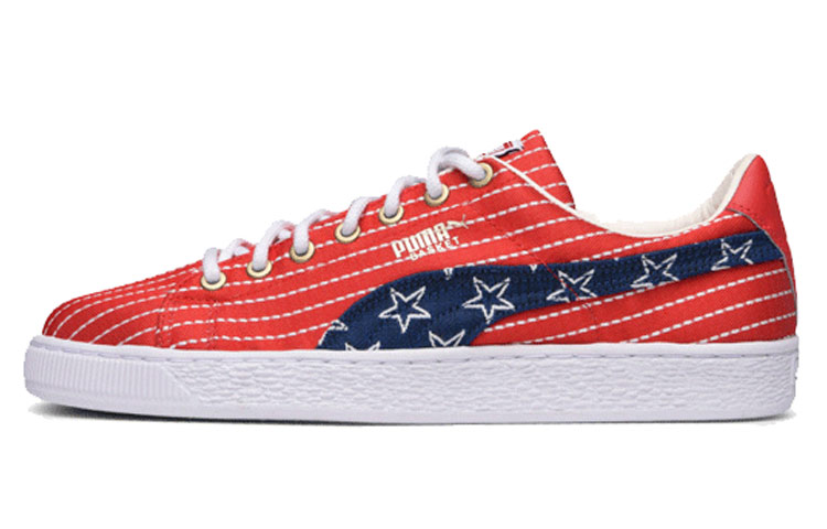 PUMA Basket Collection Classic 4Th Of July Fm Casual Low top Skateboard Shoes Men's Red Blue