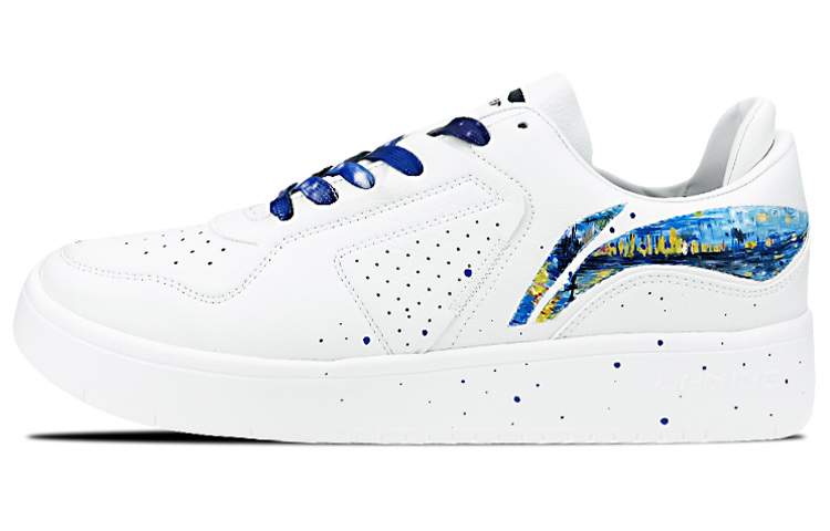 Li Ning Street Player Low top Skateboard Shoes Men's White Blue Purple