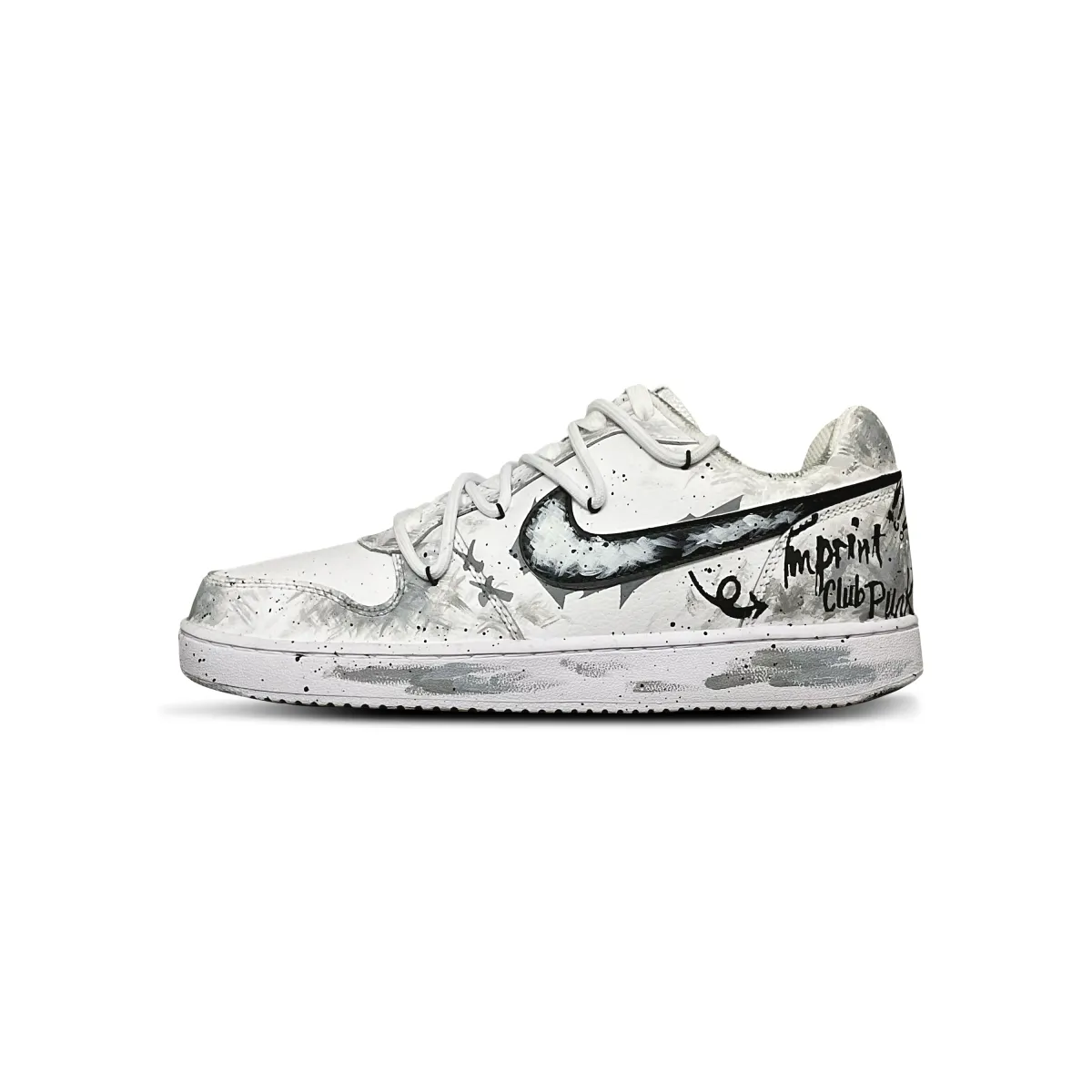 Nike EBERNON Cushioning Abrasion Resistant Low top Skateboard Shoes Men's Black Gray