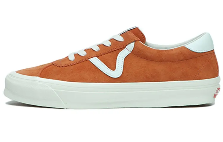 Vans OG Epoch LX Leather Casual Abrasion Resistant Lightweight Low top Skateboard Shoes Unisex Orange White