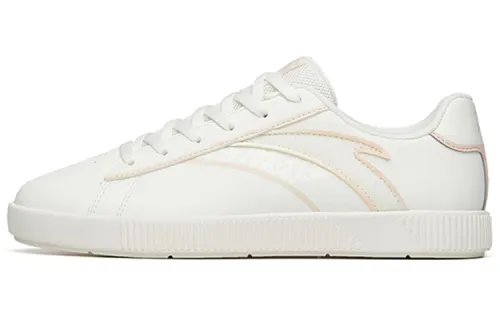 Anta Casual Abrasion Resistant Low top Skateboard Shoes Women's White Brown