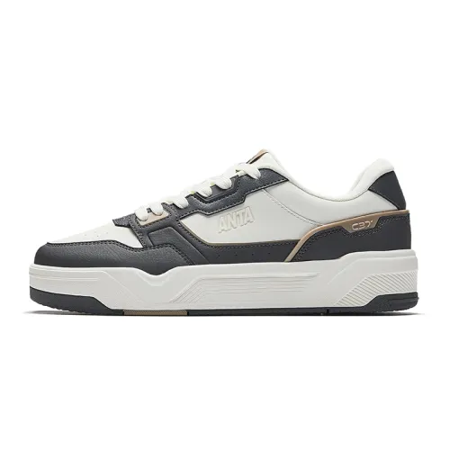 Anta C37 Series Abrasion Resistant Height Increasing Low top Skateboard Shoes Men's White Black