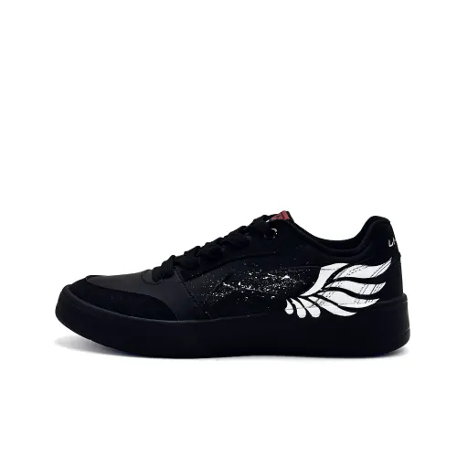 Li Ning Sycee V3 Slip Resistant, Abrasion Resistant, Height Increasing Low top Skateboard Shoes Men's Black White