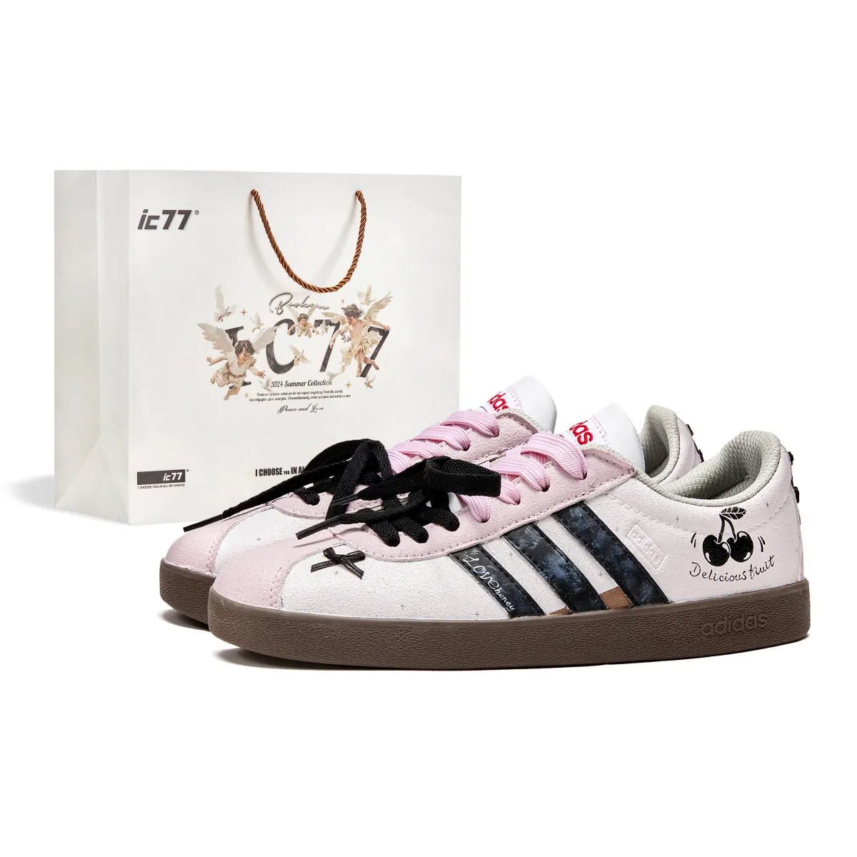 Adidas VL COURT 2.0 Box, Cherry Soda Slip Resistant Abrasion Resistant Slip Resistant Abrasion Resistant Low top