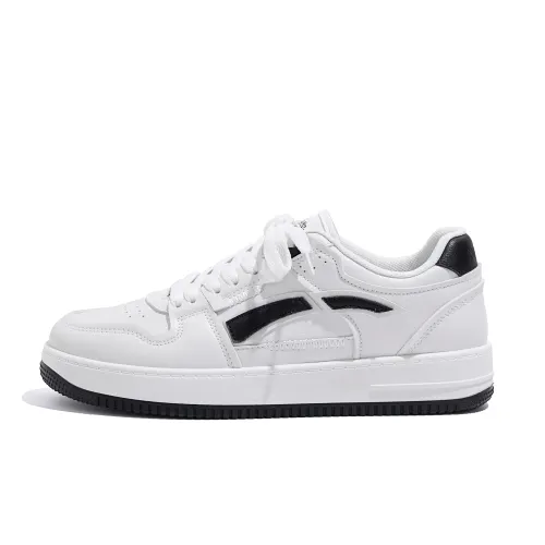 HUANQIU Synthetic Leather Coverage Breathable Height Increasing Low top Skateboard Shoes Men's White Black