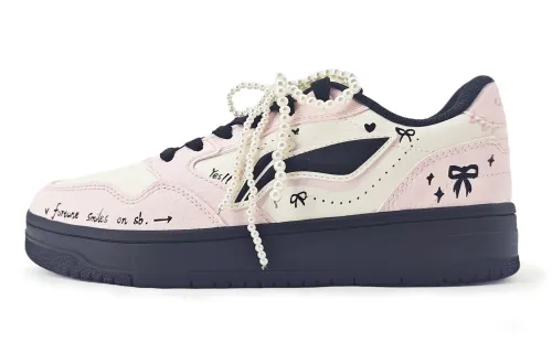 Li Ning Tianji Soft Slip Resistant Abrasion Resistant Low top Skateboard Shoes Women's Black Pink