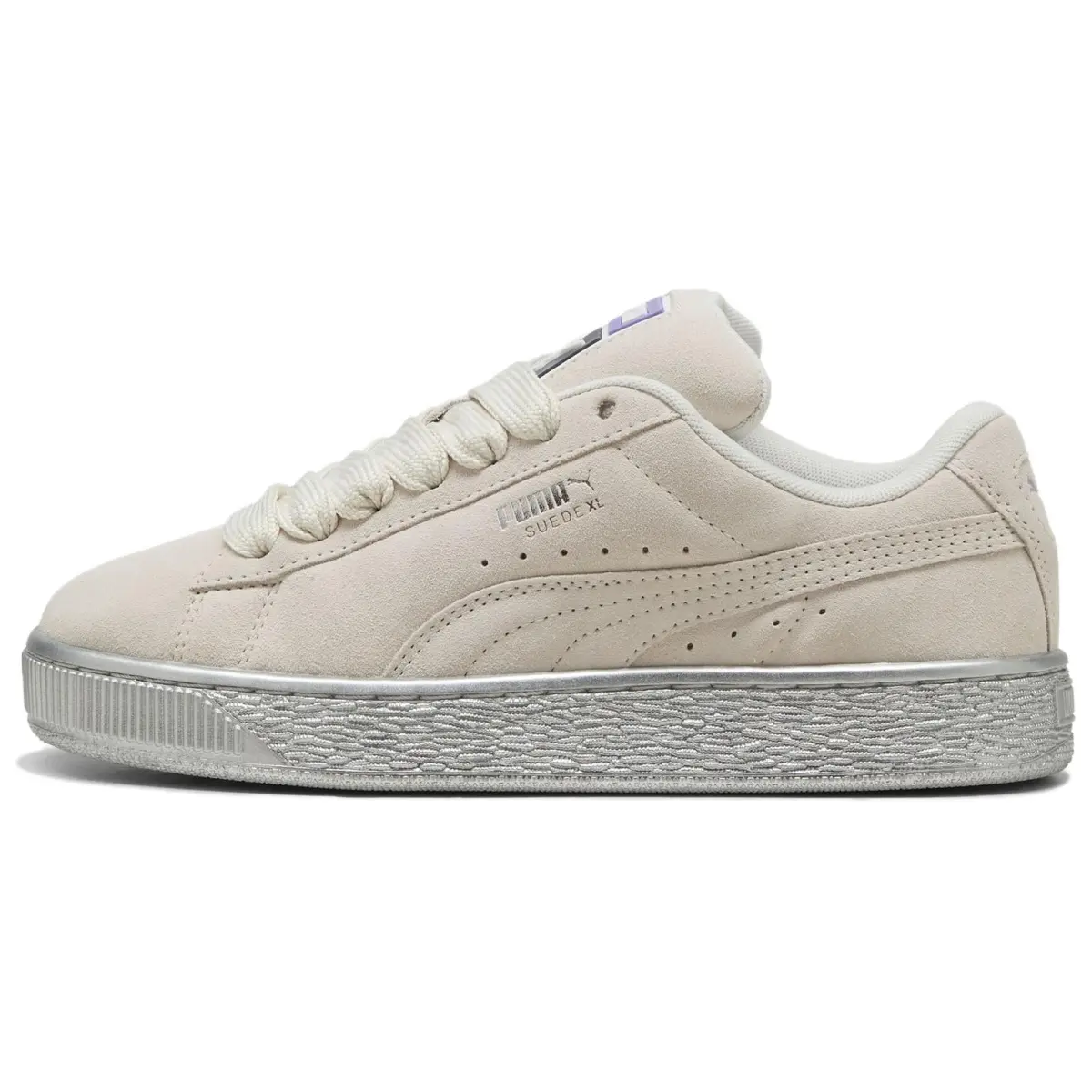 PUMA Abrasion Resistant Low top Skateboard Shoes Women's Beige Silver