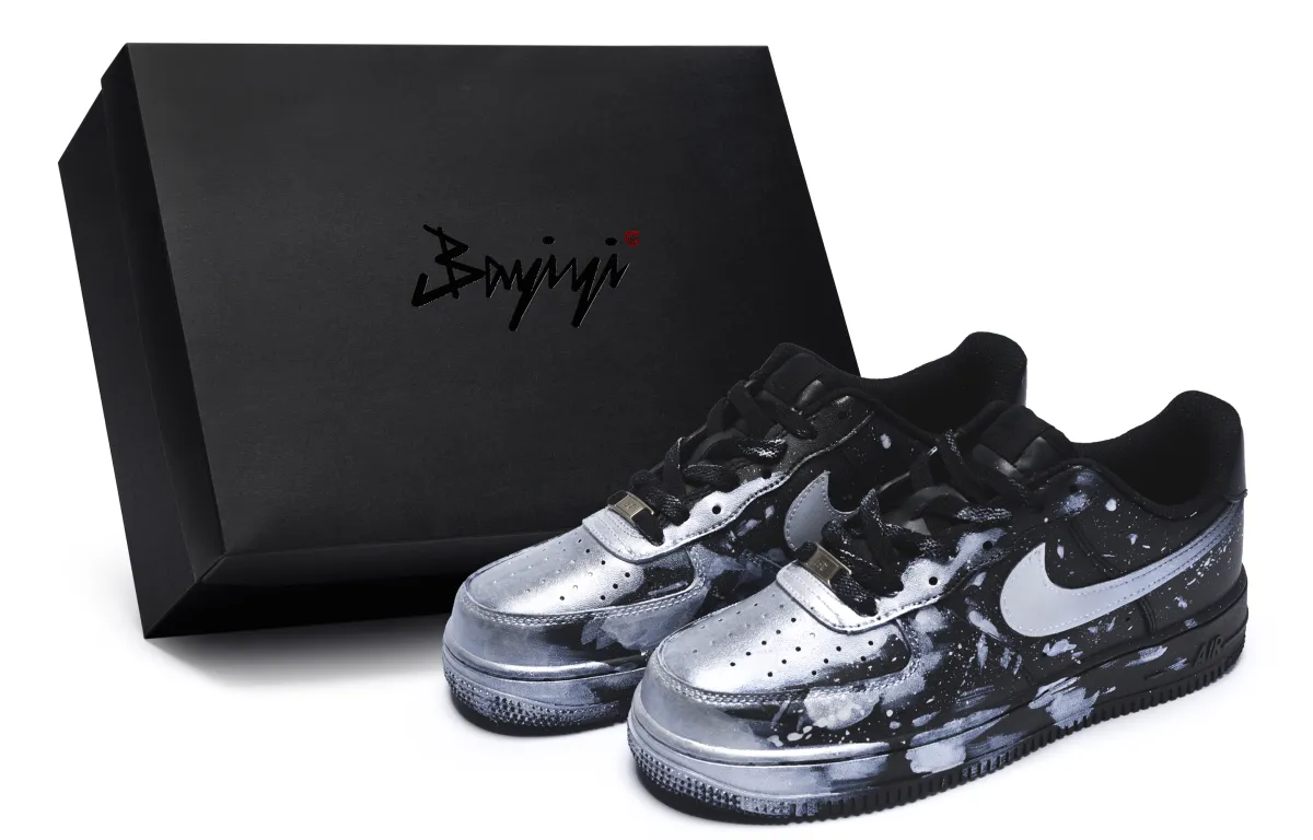 Nike Air Force 1 07 811 Manufacturing, Insane Graffiti Silver, Special Shoe Box Slip Resistant Abrasion Resistant