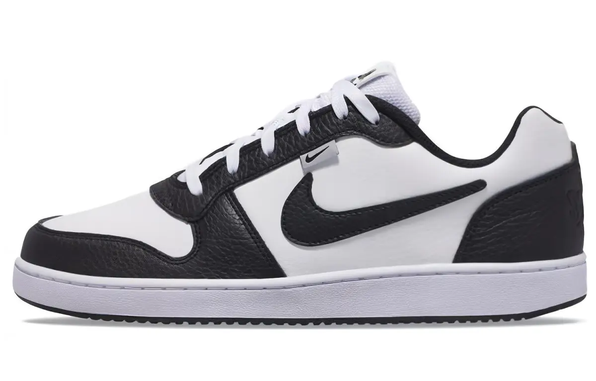 Nike EBERNON Synthetic Leather Low top Skateboard Shoes Men's Black White