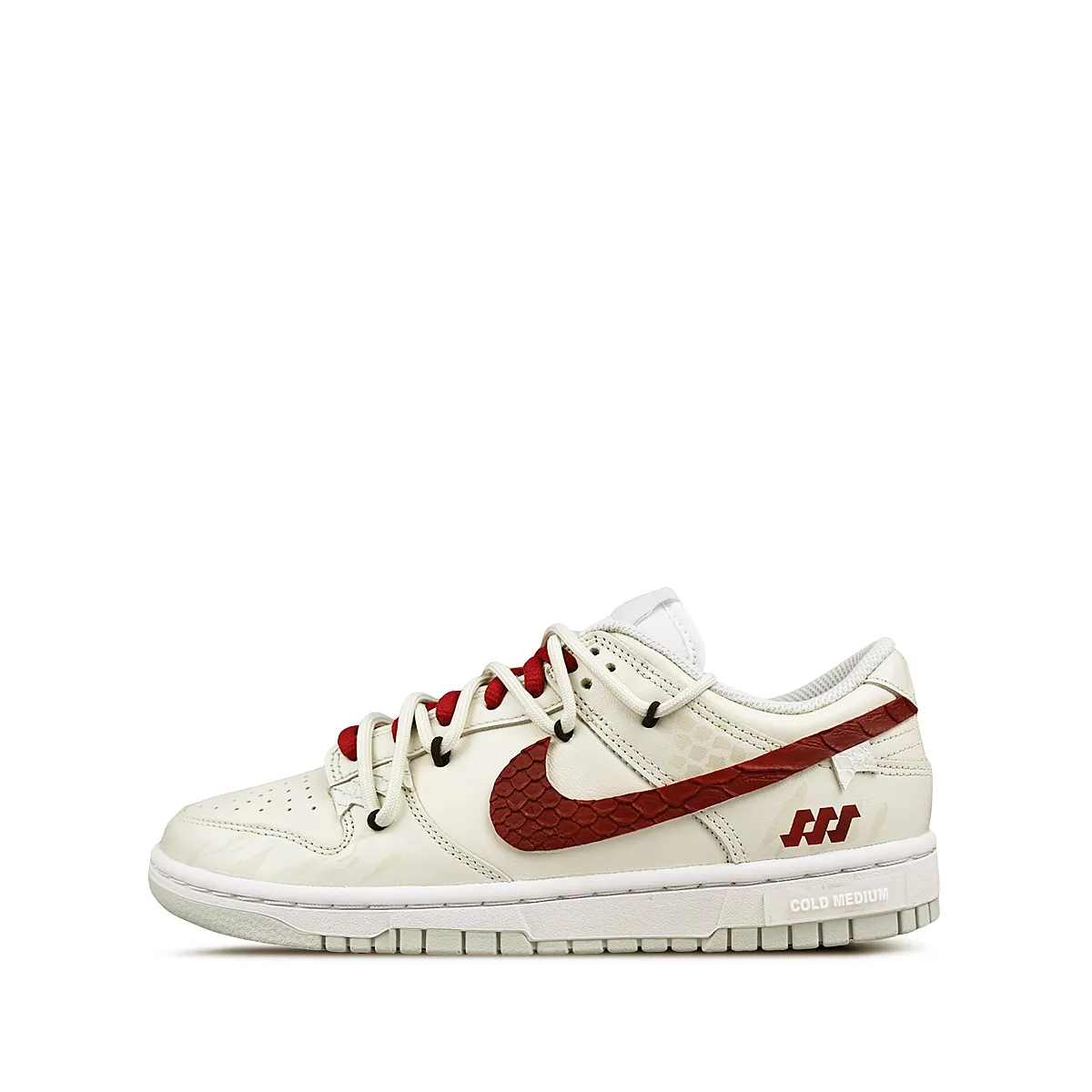 Nike Dunk Cushioning Abrasion Resistant Low top Skateboard Shoes Unisex Beige Red