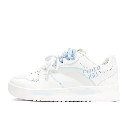 Anta Easy Slip Resistant Abrasion Resistant Low top Skateboard Shoes Unisex White Blue