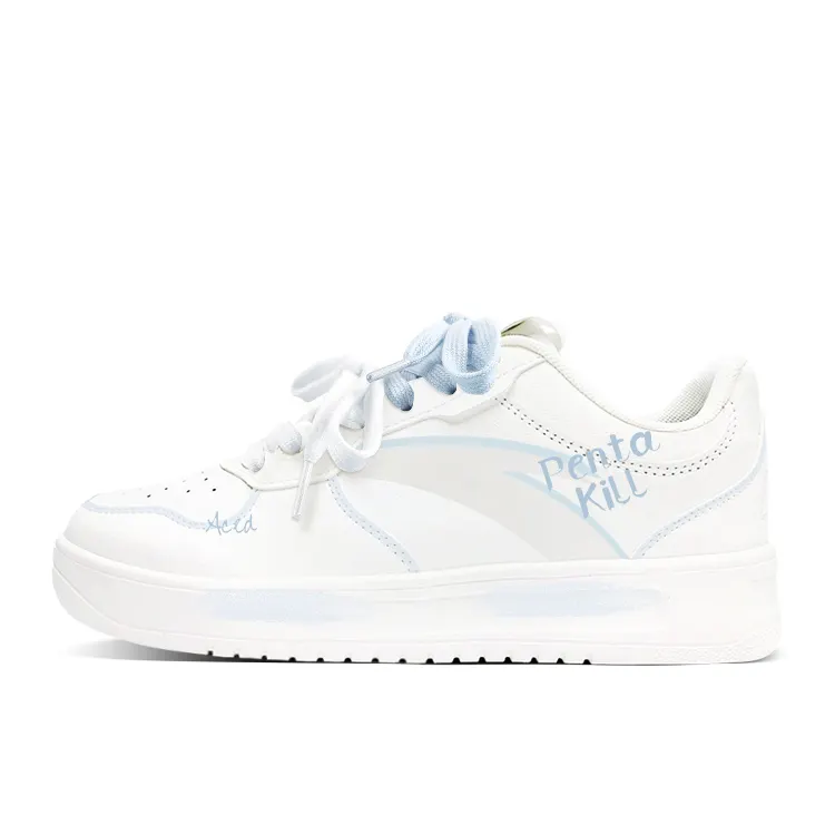Anta Easy Slip Resistant Abrasion Resistant Low top Skateboard Shoes Unisex White Blue