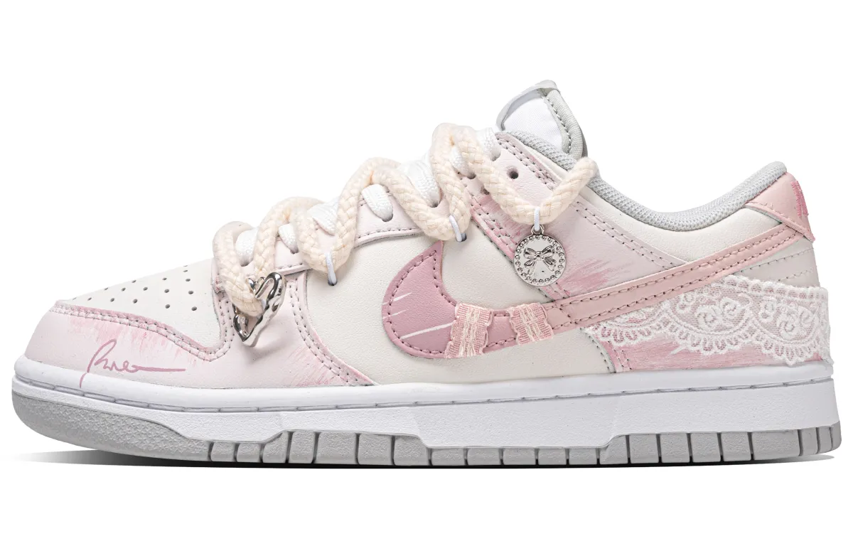 Nike Dunk Gilded Pink Journal Low top Skateboard Shoes Women's Beige Pink