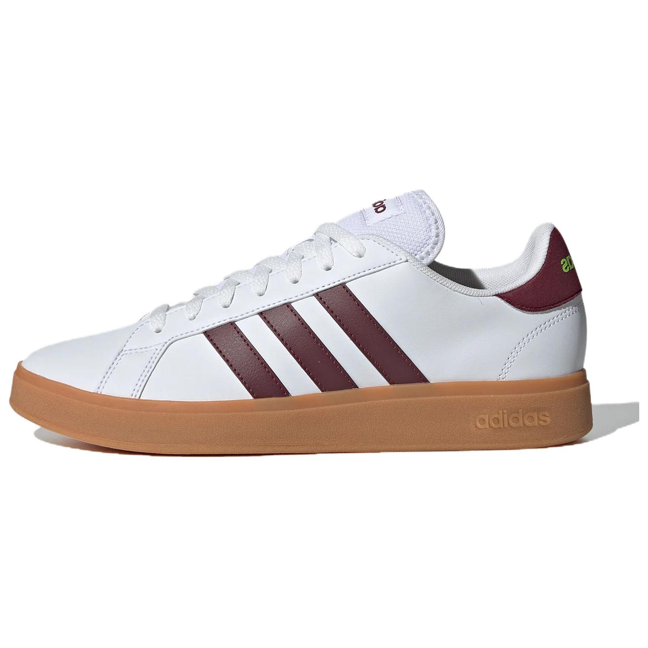 Adidas GRAND COURT Slip Resistant Abrasion Resistant Low top Skateboard Shoes Men's White