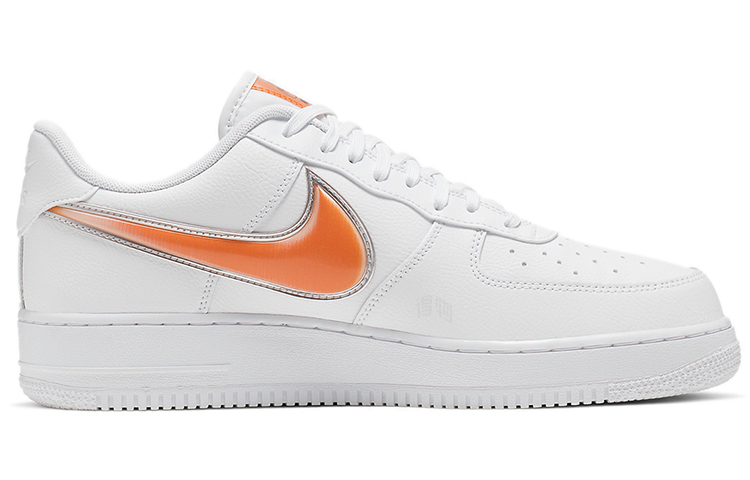Мужские кроссовки Nike Air Force 1 (оранжевые) — фото 2