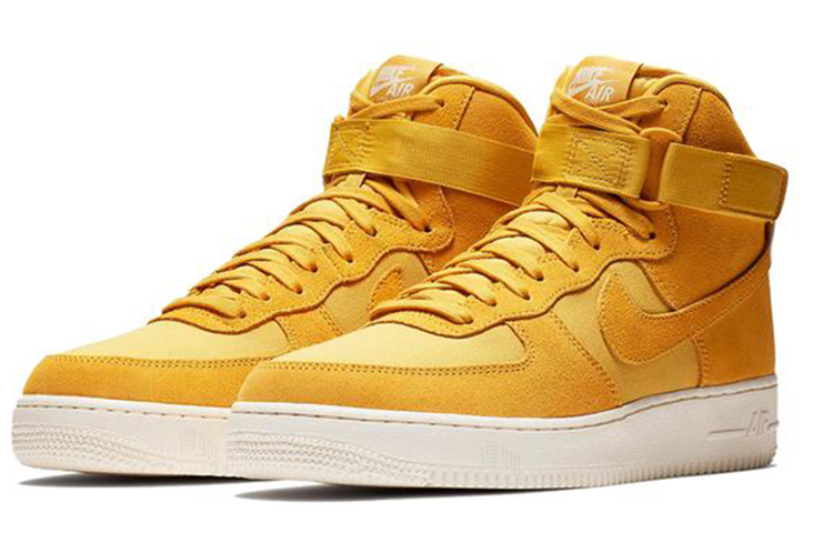 Мужские кроссовки Nike Air Force 1 Suede (желто-белые) — фото 3