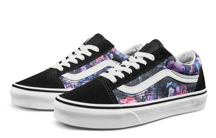Кеды Vans Old Skool (черно-фиолетовые) — фото 2