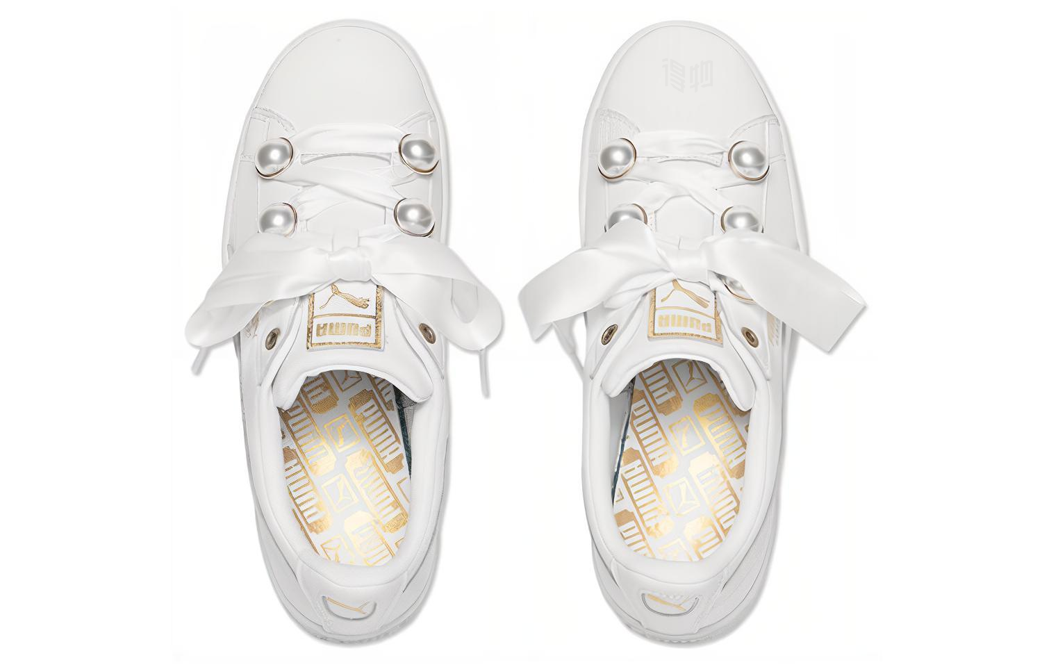 Женские кеды PUMA Suede Platform Bling (белые) — фото 4