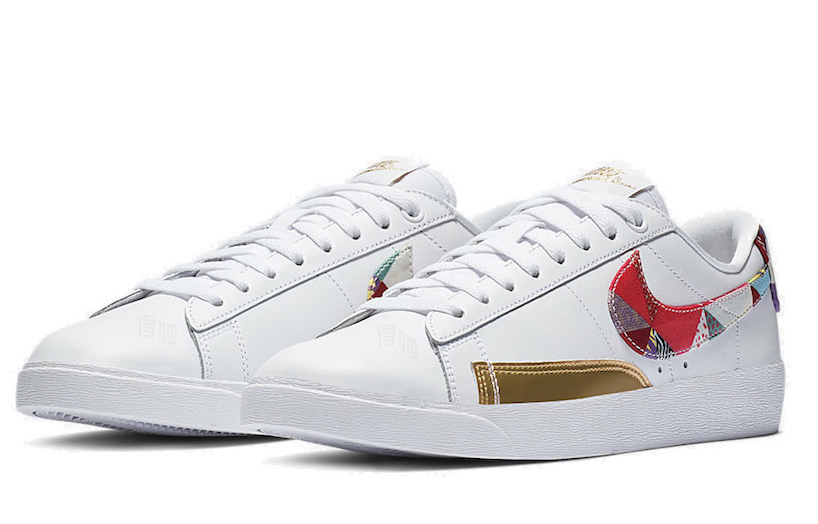 Женские кроссовки Nike Blazer Chinese New Year CNY (бело-красно-желтые) — Белый / красный / жёлтый — фото 2