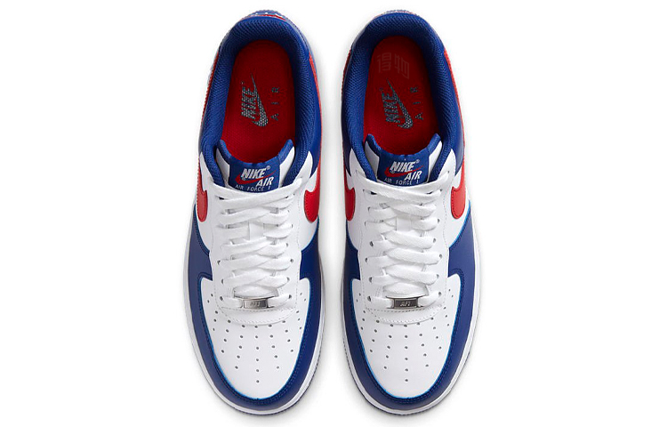 Мужские кеды Nike Air Force 1 (бело-сине-красный) — Белый / синий / красный — фото 4