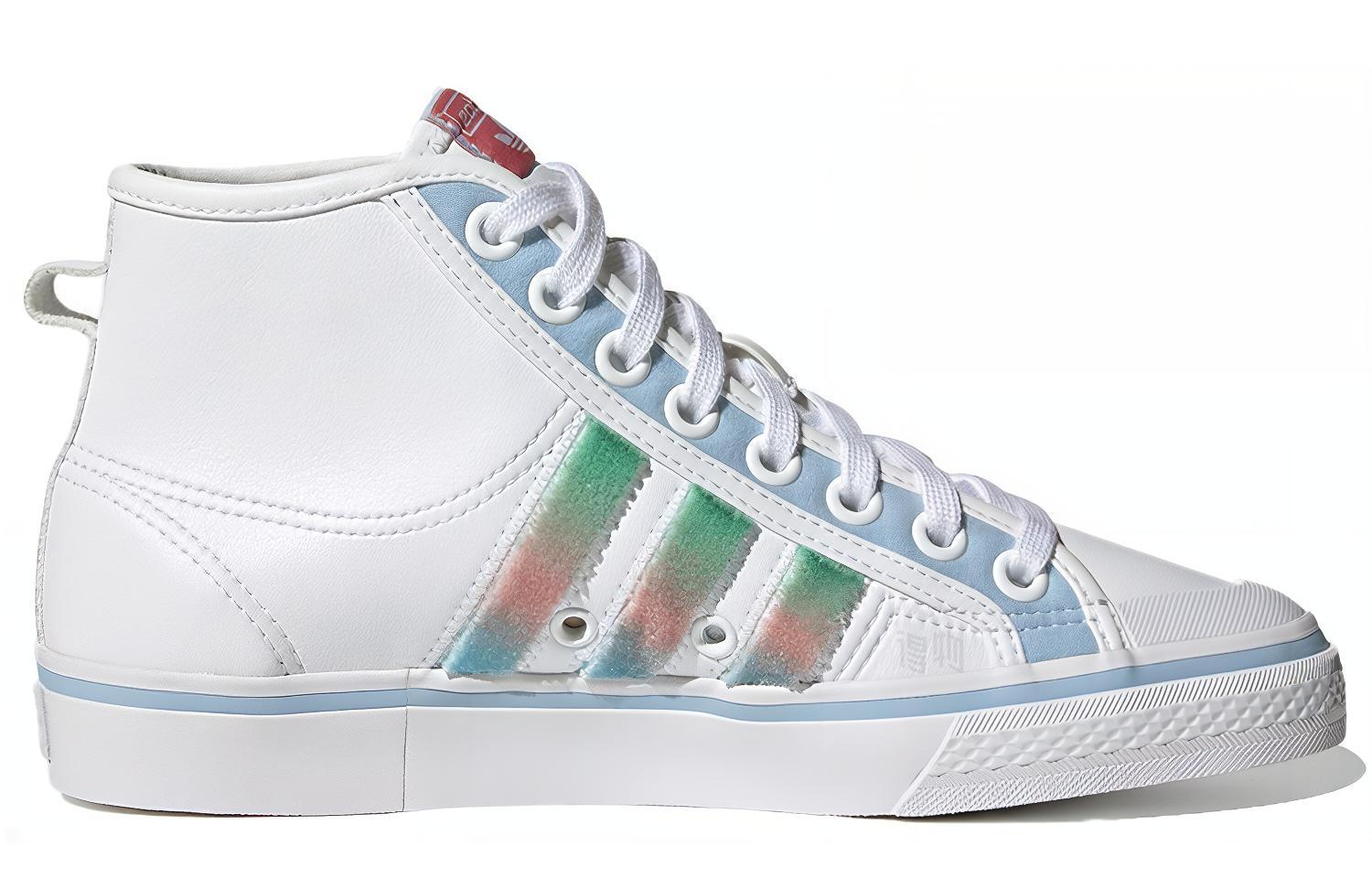 Женские кеды adidas NIZZA Hi (бело-сине-зеленые) — фото 2