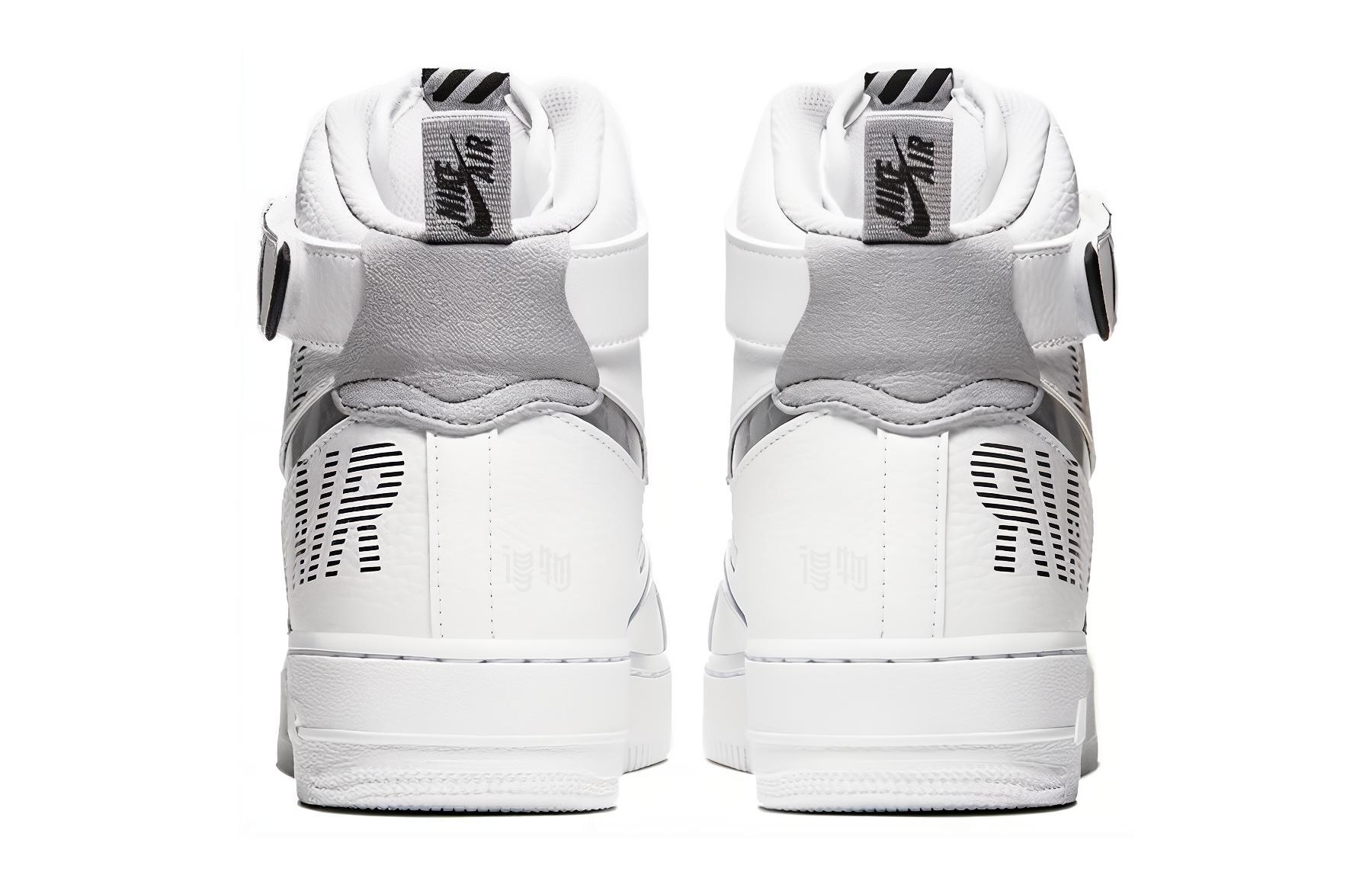 Кроссовки Nike Air Force 1 (белый / серый / черный) — Белый / серый / чёрный — фото 5